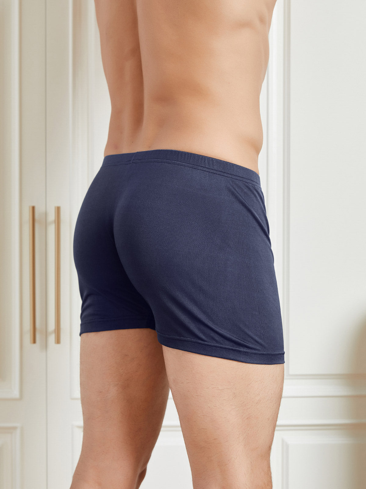 [أزرق غامق] SilkSilky-SA محبوك الحرير Mens Underwear 005