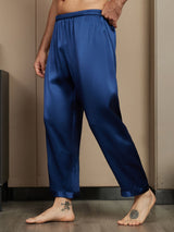 [أزرق غامق] SilkSilky-SA الحرير الخالص Mens Sleep Bottoms 004