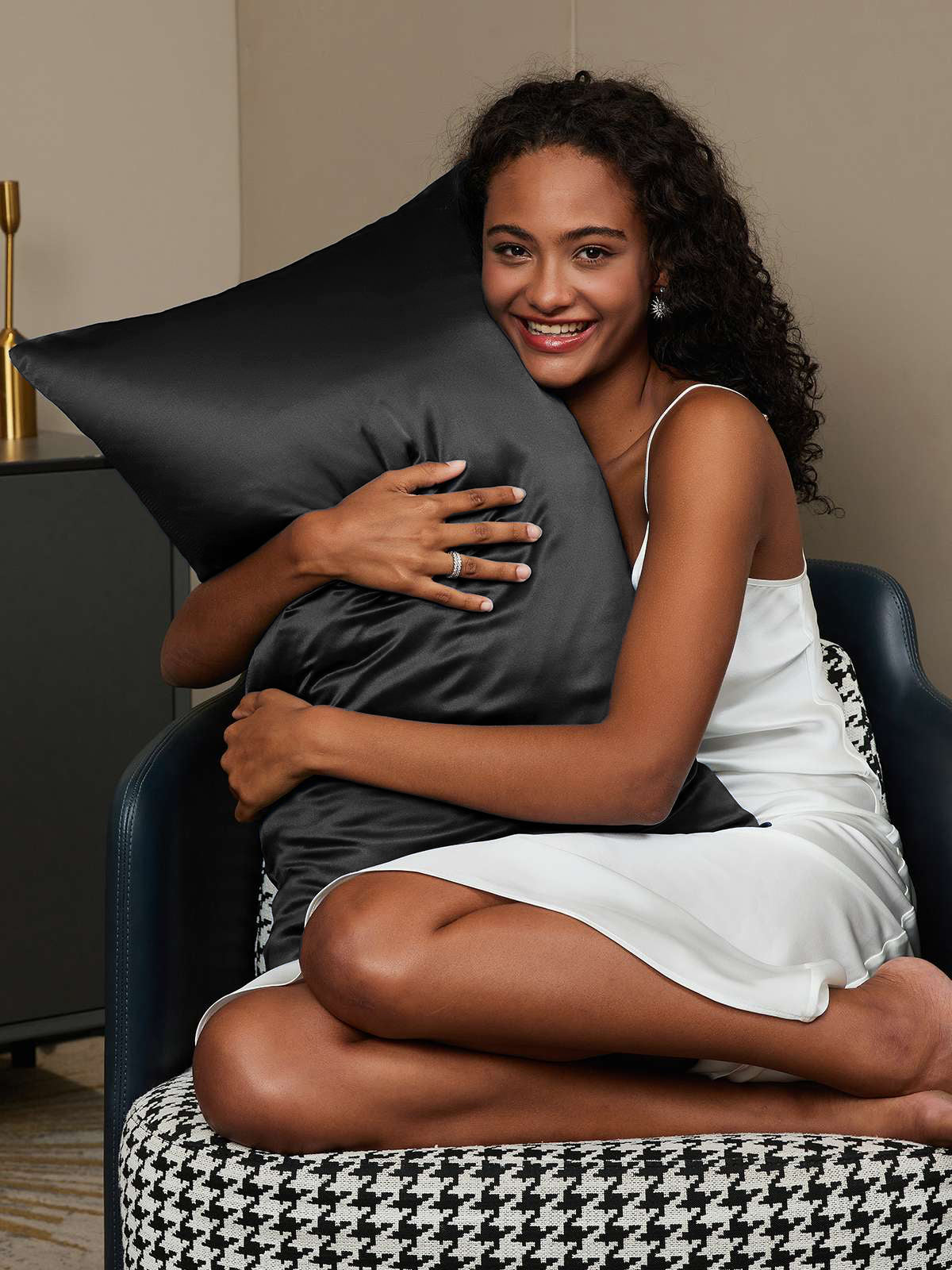 [أسود] SilkSilky-SA 19Momme الحرير الخالص Pillowcase 002