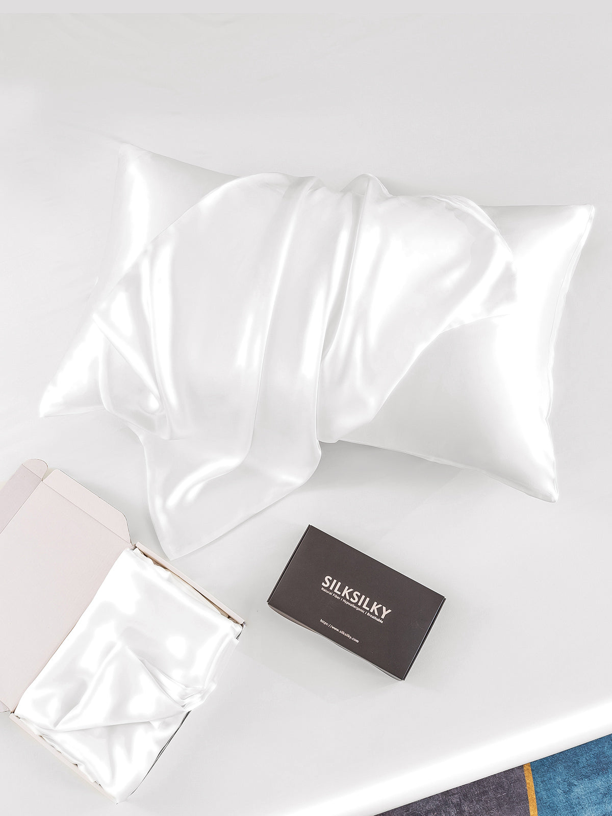 [أبيض] SilkSilky-SA 22Momme الحرير الخالص Pillowcase 003