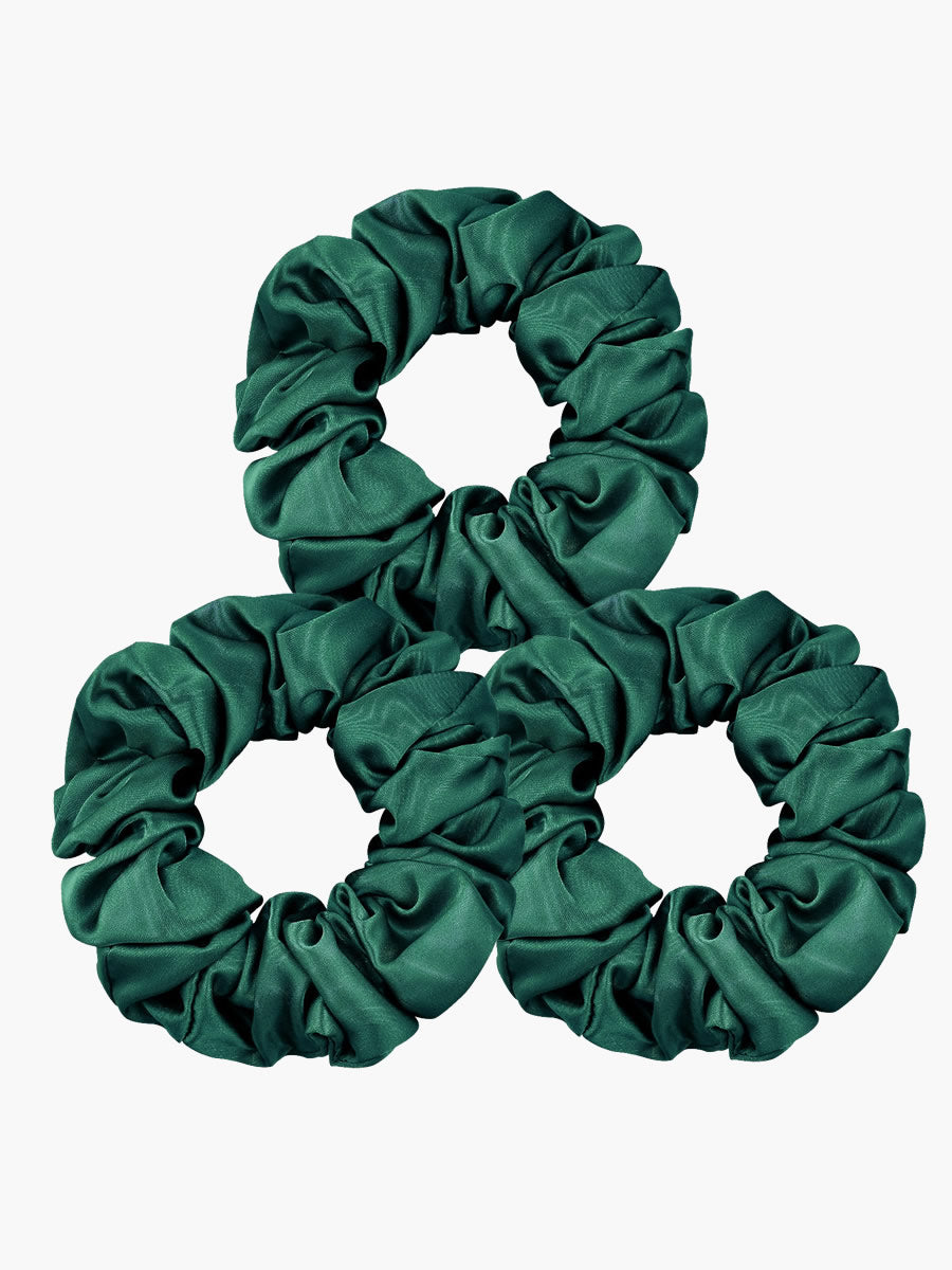 [أخضر غامق] SilkSilky-SA 19Momme الحرير الخالص Scrunchie 002