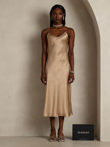 [أنماط زهرية] SilkSilky-SA Sleeveless V Neck فساتين نسائية 005