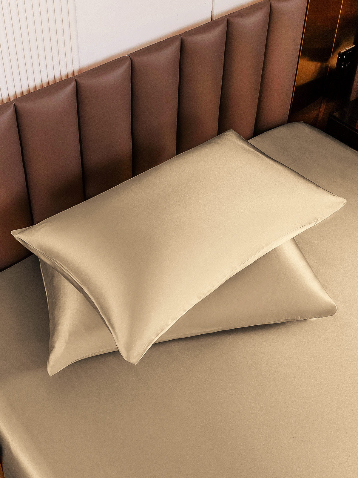 [اللون البيج] SilkSilky-SA 19Momme الحرير الخالص Pillowcase 004