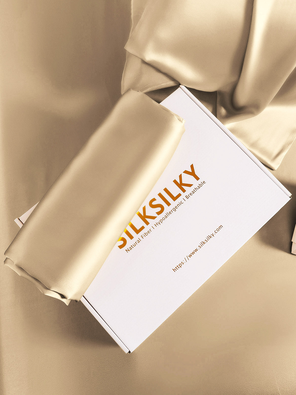[اللون البيج] SilkSilky-SA 19Momme الحرير الخالص Pillowcase 007