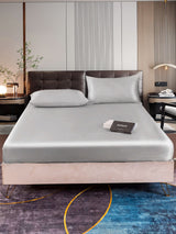 [فضة] SilkSilky-SA 22Momme الحرير الخالص Bedding Set 001