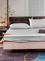 [فضة] SilkSilky-SA 22Momme الحرير الخالص Bedding Set 004