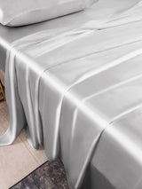 [فضة] SilkSilky-SA 22Momme الحرير الخالص Bedding Set 005