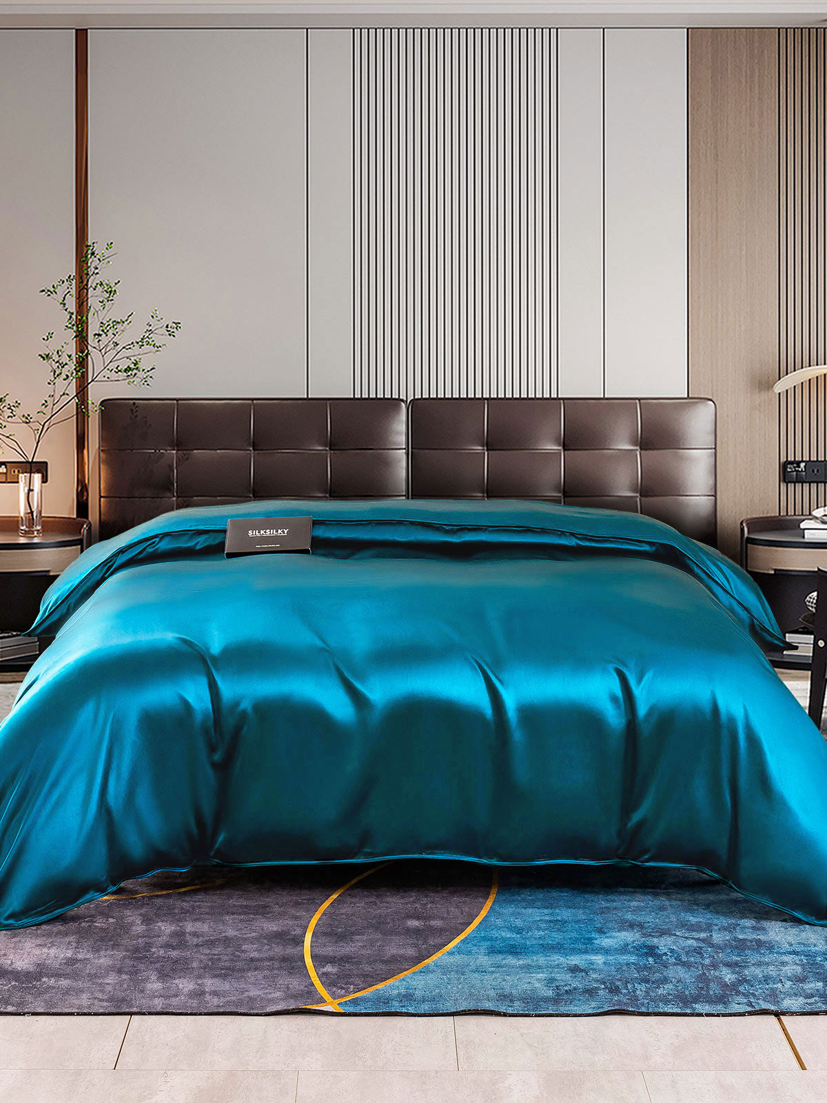 [المياه الخضراء] SilkSilky-SA 22Momme الحرير الخالص Duvet Cover 001