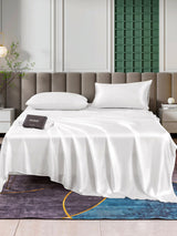 [أبيض] SilkSilky-SA 25Momme الحرير الخالص Bedding Set 001