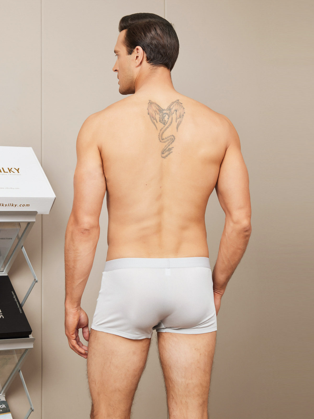 [رمادي] SilkSilky-SA محبوك الحرير Mens Underwear 002
