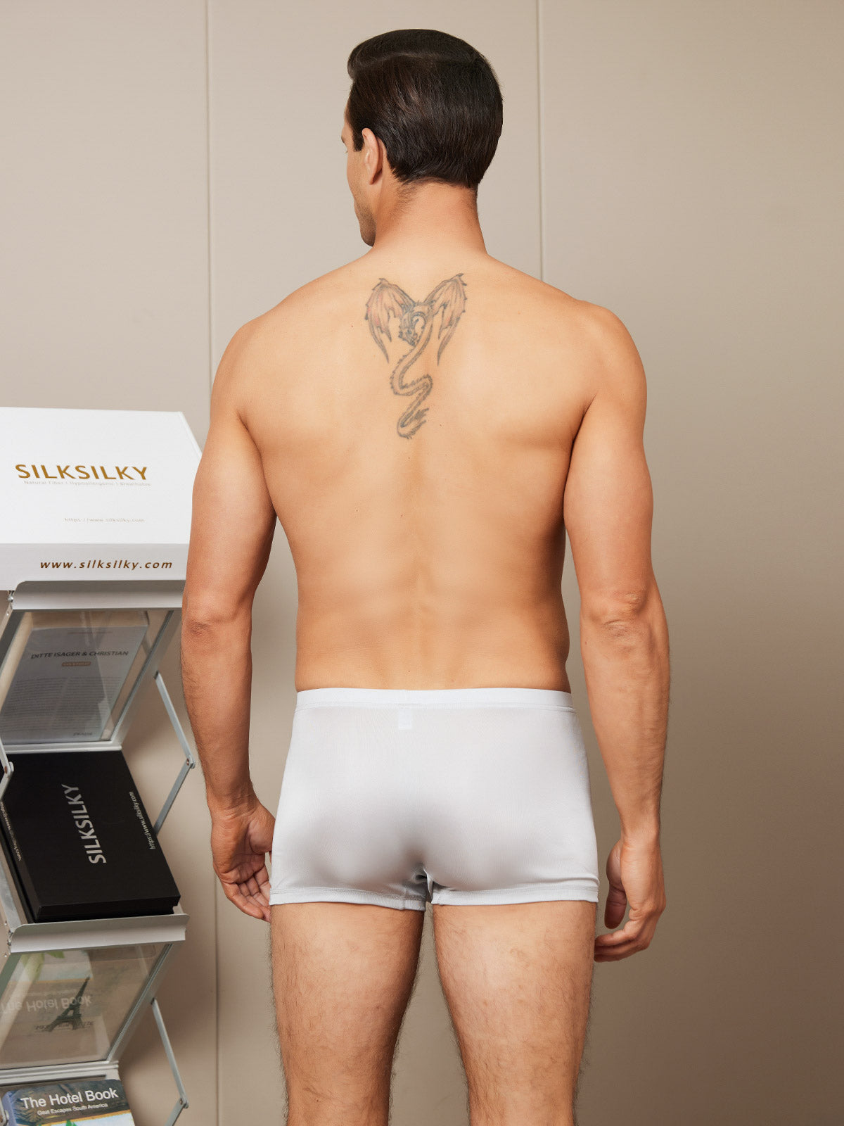 [رمادي] SilkSilky-SA محبوك الحرير Mens Underwear 002