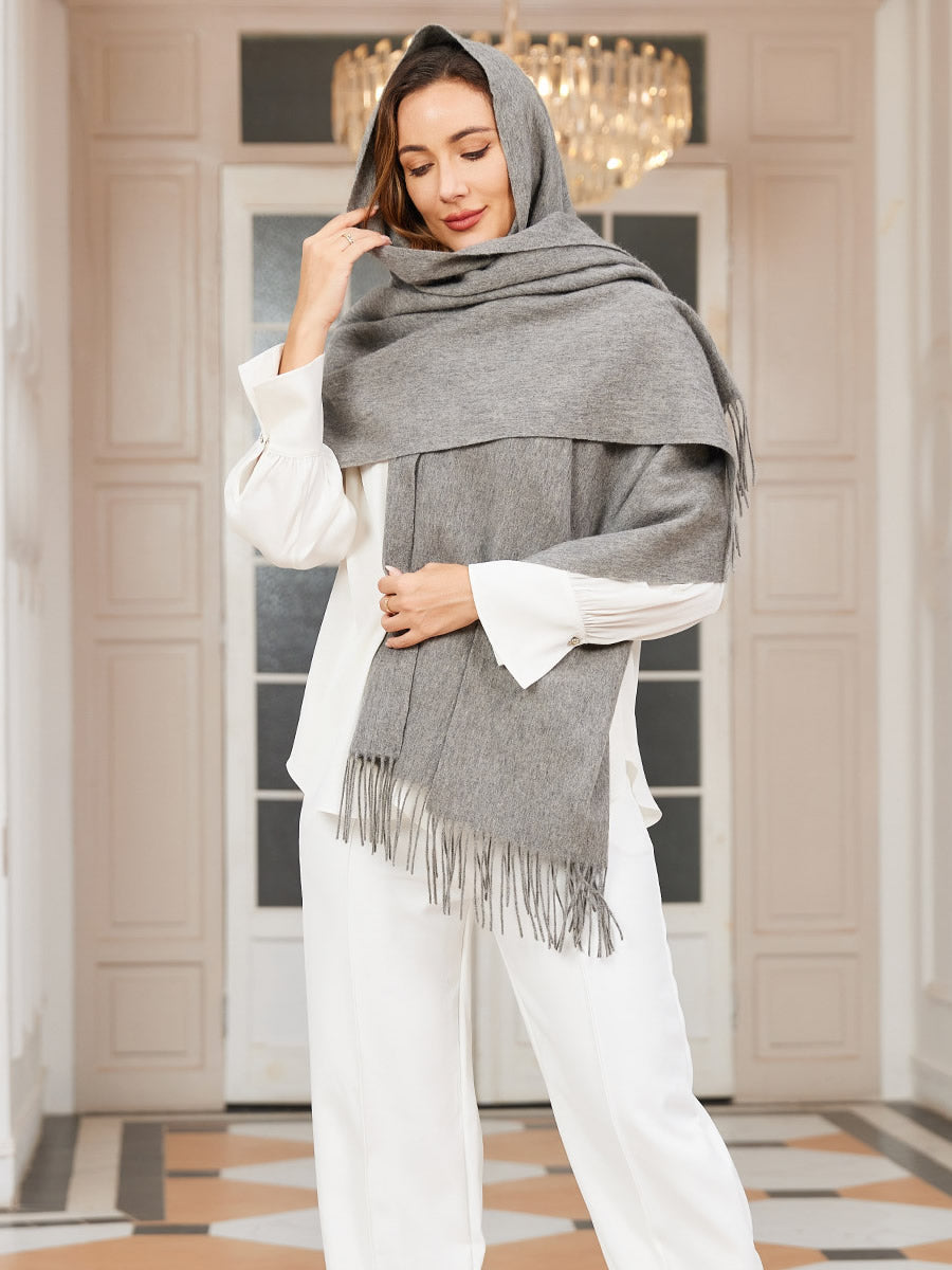 [رمادي] SilkSilky-SA صوف Scarf 001