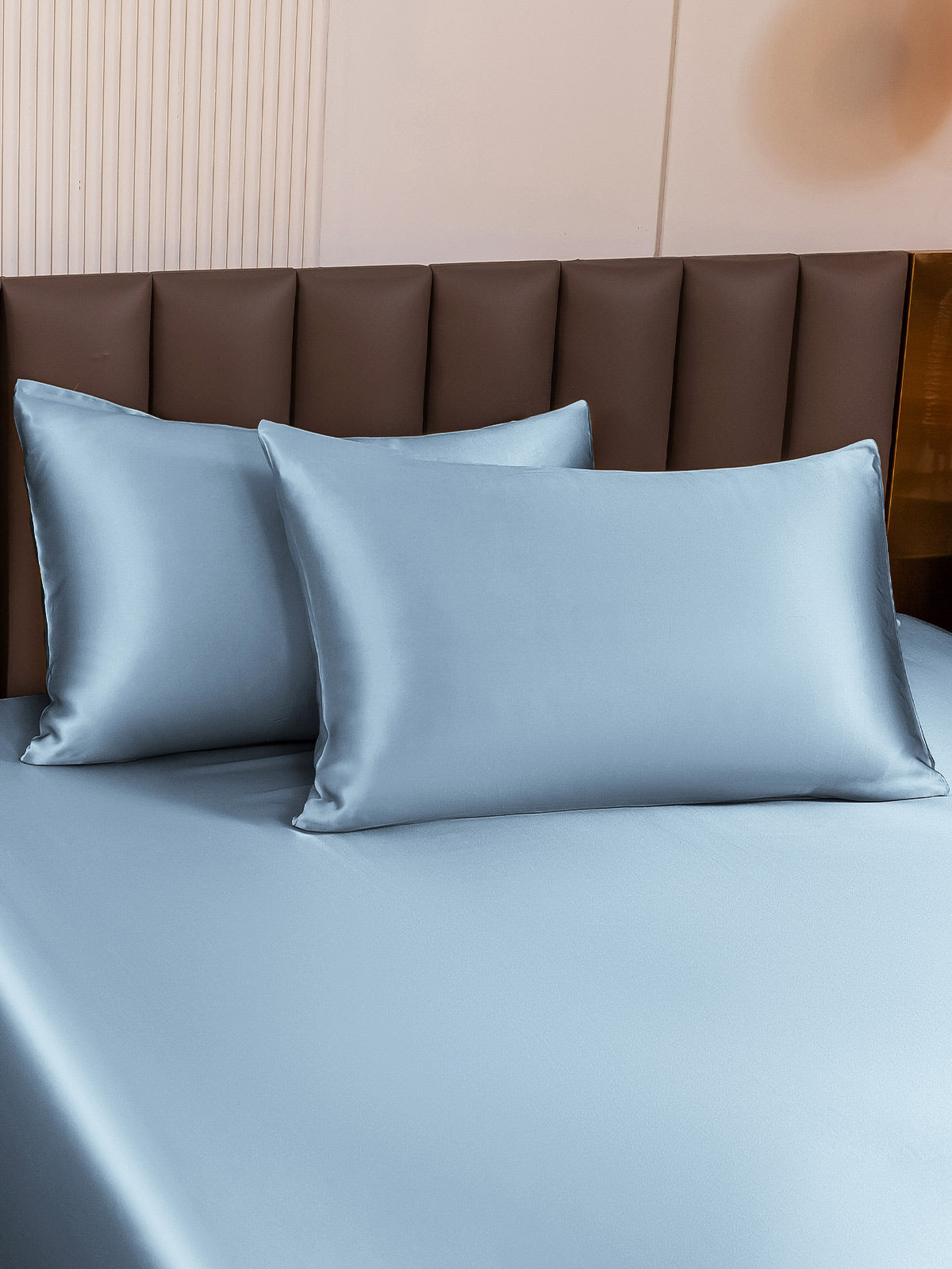 [أزرق فاتح] SilkSilky-SA 19Momme الحرير الخالص Pillowcase 003