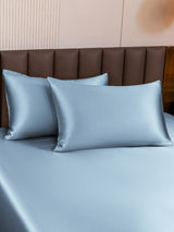 [أزرق فاتح] SilkSilky-SA 19Momme الحرير الخالص Pillowcase 003