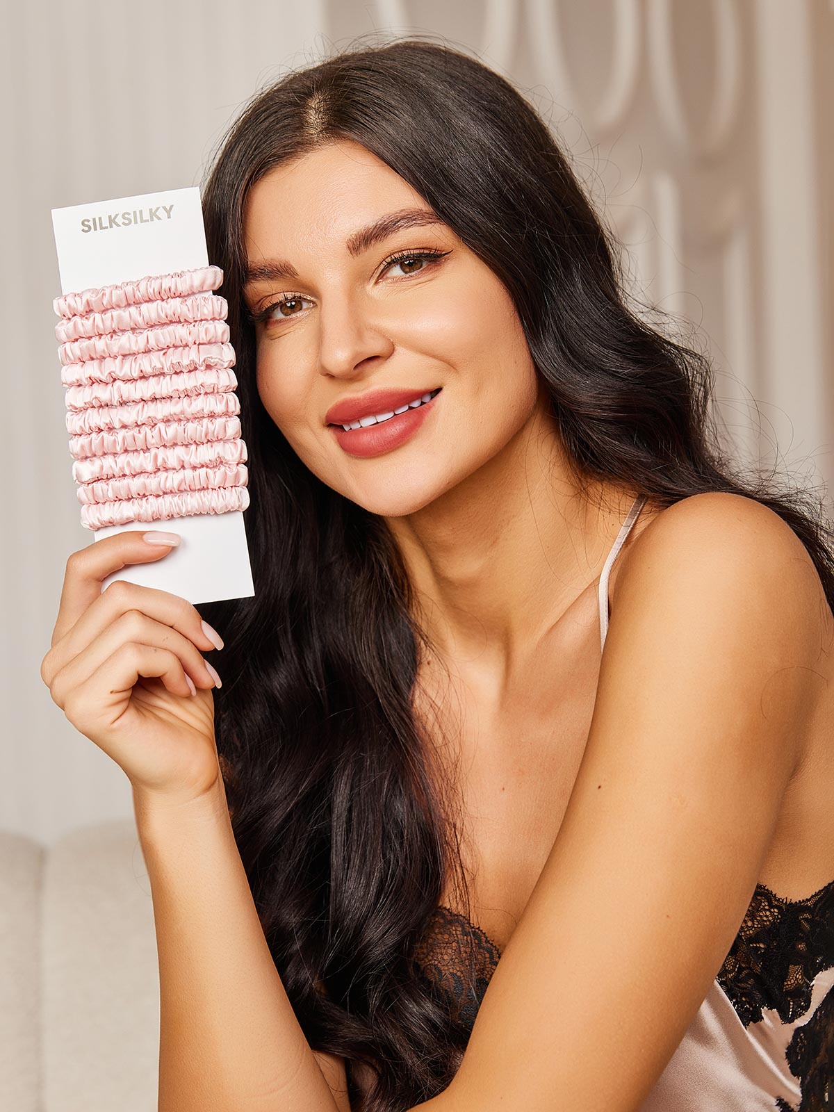 [وردي فاتح] SilkSilky-SA 19Momme Scrunchie 003