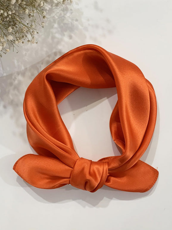 [البرتقالي] SilkSilky-SA الحرير الخالص Scarf 002