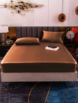 [قهوة] SilkSilky-SA 19Momme الحرير الخالص Bedding Set 002