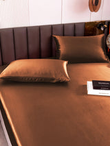 [قهوة] SilkSilky-SA 19Momme الحرير الخالص Bedding Set 003