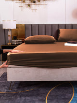 [قهوة] SilkSilky-SA 19Momme الحرير الخالص Bedding Set 004