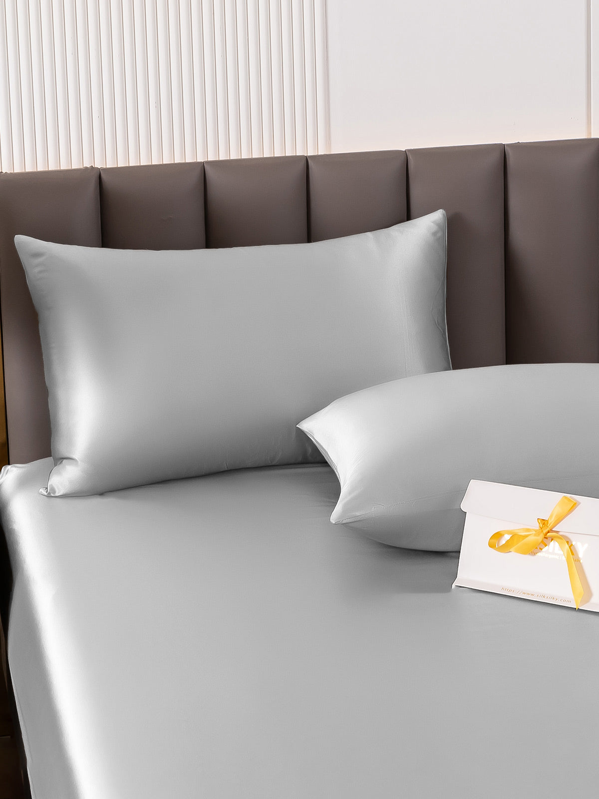 [فضة] SilkSilky-SA 19Momme الحرير الخالص Pillowcase 003