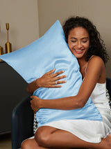 [أزرقفاتح] SilkSilky-SA 19Momme الحرير الخالص Pillowcase 002