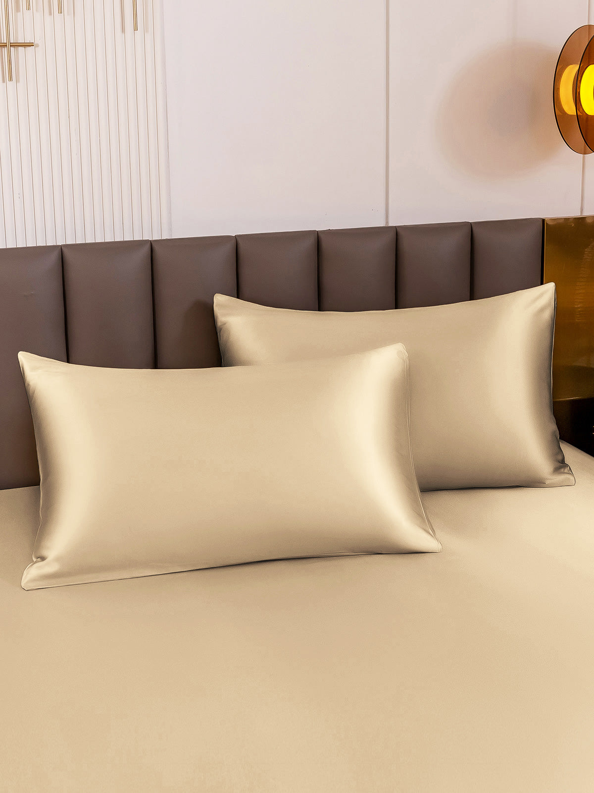[اللون البيج] SilkSilky-SA 19Momme الحرير الخالص Pillowcase 003