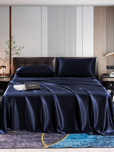 [أزرق غامق] SilkSilky-SA 22Momme الحرير الخالص Bedding Set 001