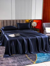 [أزرق غامق] SilkSilky-SA 22Momme الحرير الخالص Bedding Set 003