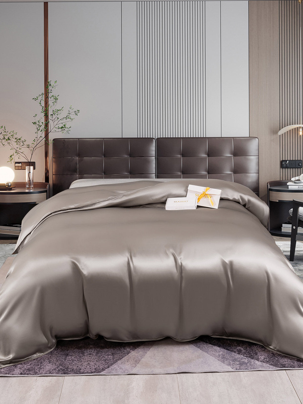 [رمادي] SilkSilky-SA 22Momme الحرير الخالص Duvet Cover 001