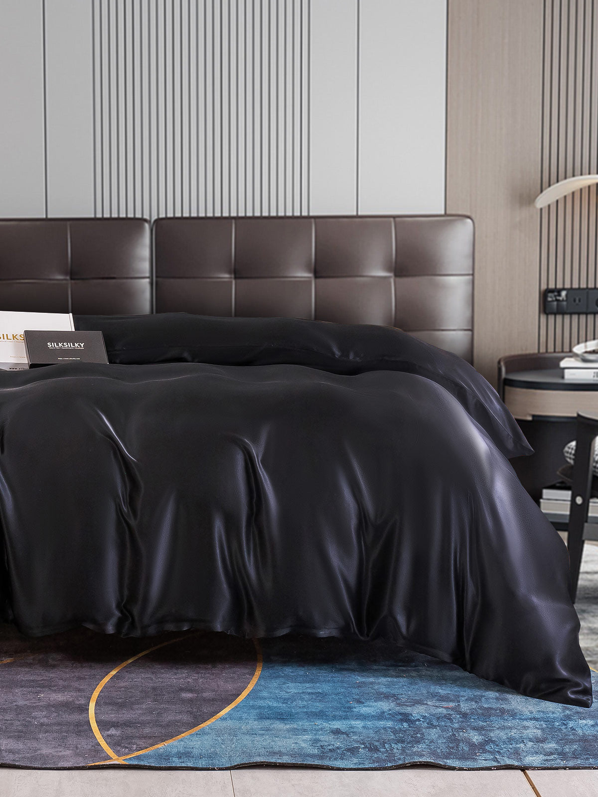 [أسود] SilkSilky-SA 22Momme الحرير الخالص Duvet Cover 001