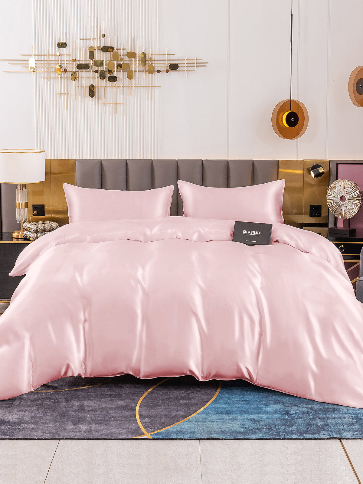 [لون القرنفل] SilkSilky-SA 19Momme الحرير الخالص Bedding Set 002