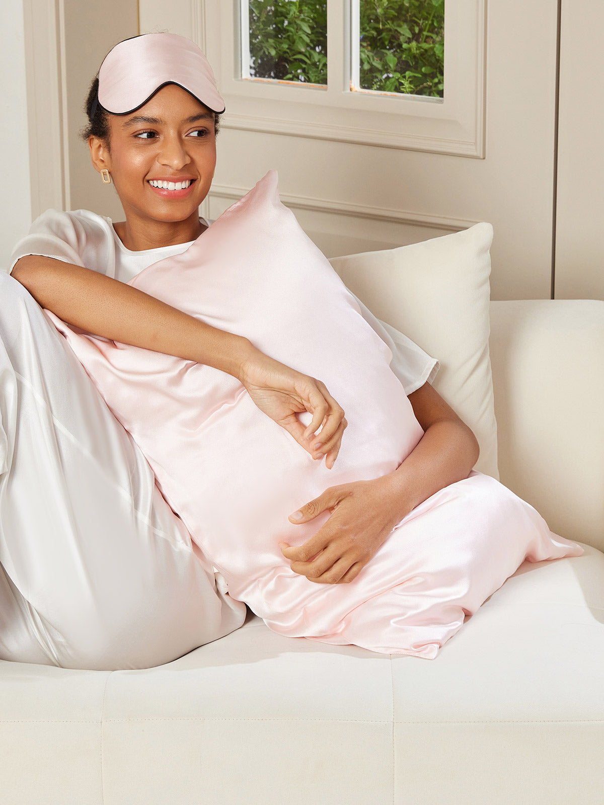 [لون القرنفل] SilkSilky-SA 22Momme الحرير الخالص Pillowcase Set 001