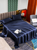 [أزرق غامق] SilkSilky-SA 25Momme الحرير الخالص Bedding Set 003
