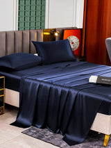 [أزرق غامق] SilkSilky-SA 25Momme الحرير الخالص Bedding Set 005