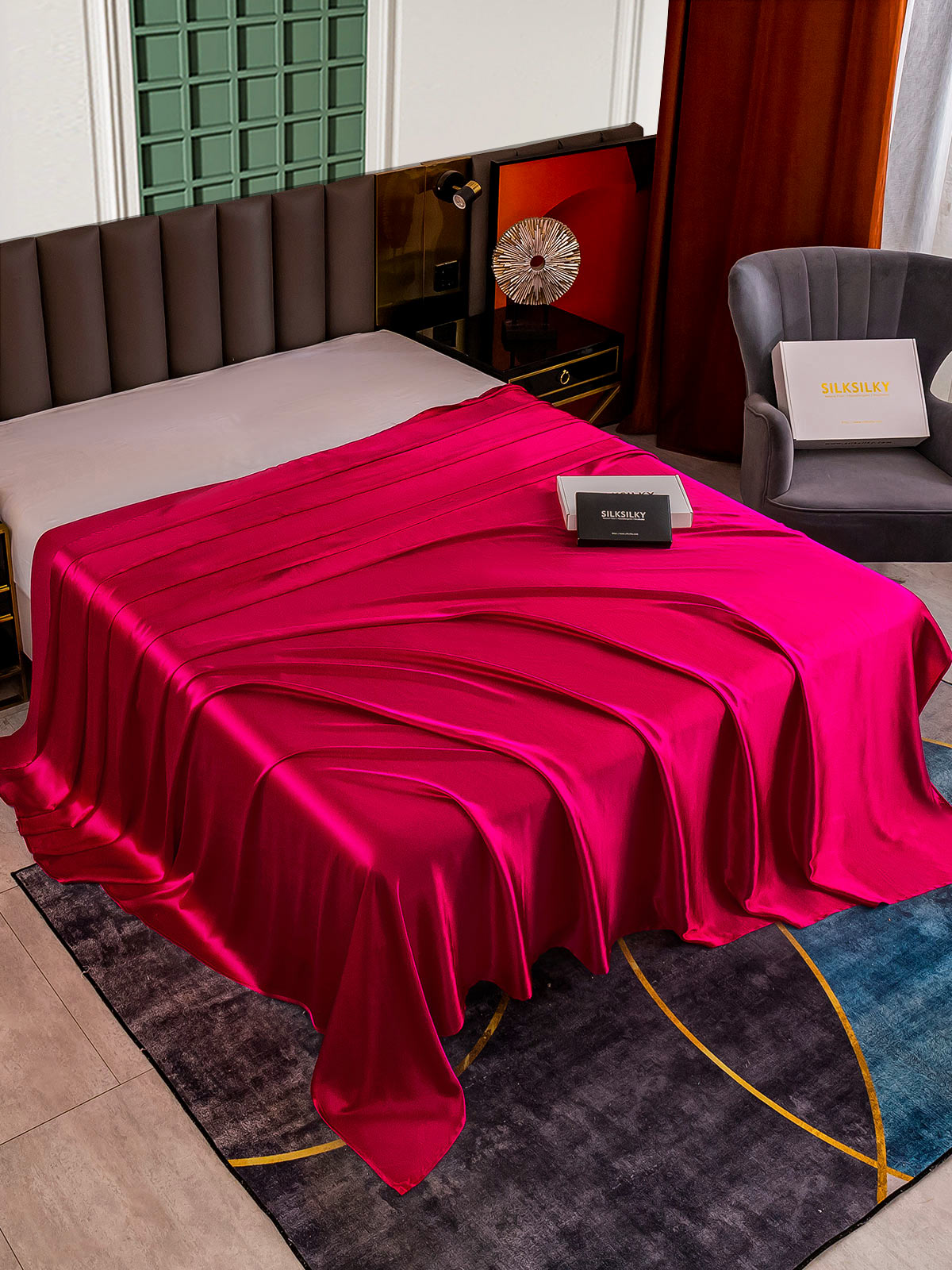 [خمر] SilkSilky-SA 25Momme الحرير الخالص Sheet 001