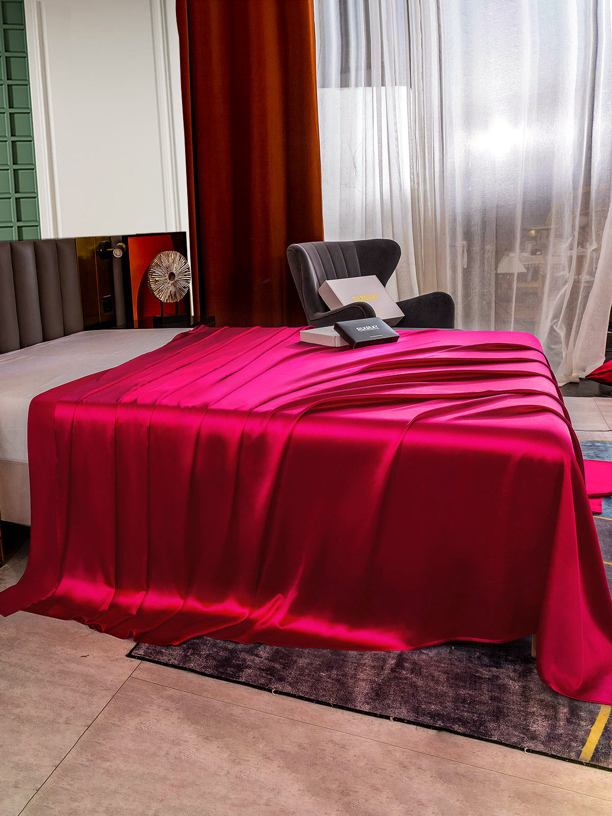 [خمر] SilkSilky-SA 25Momme الحرير الخالص Sheet 002