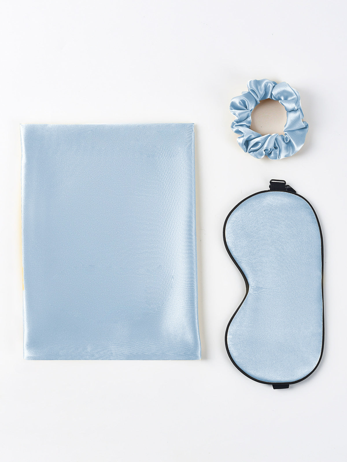 [أزرق فاتح] SilkSilky-SA 19Momme الحرير الخالص Pillowcase Set 001