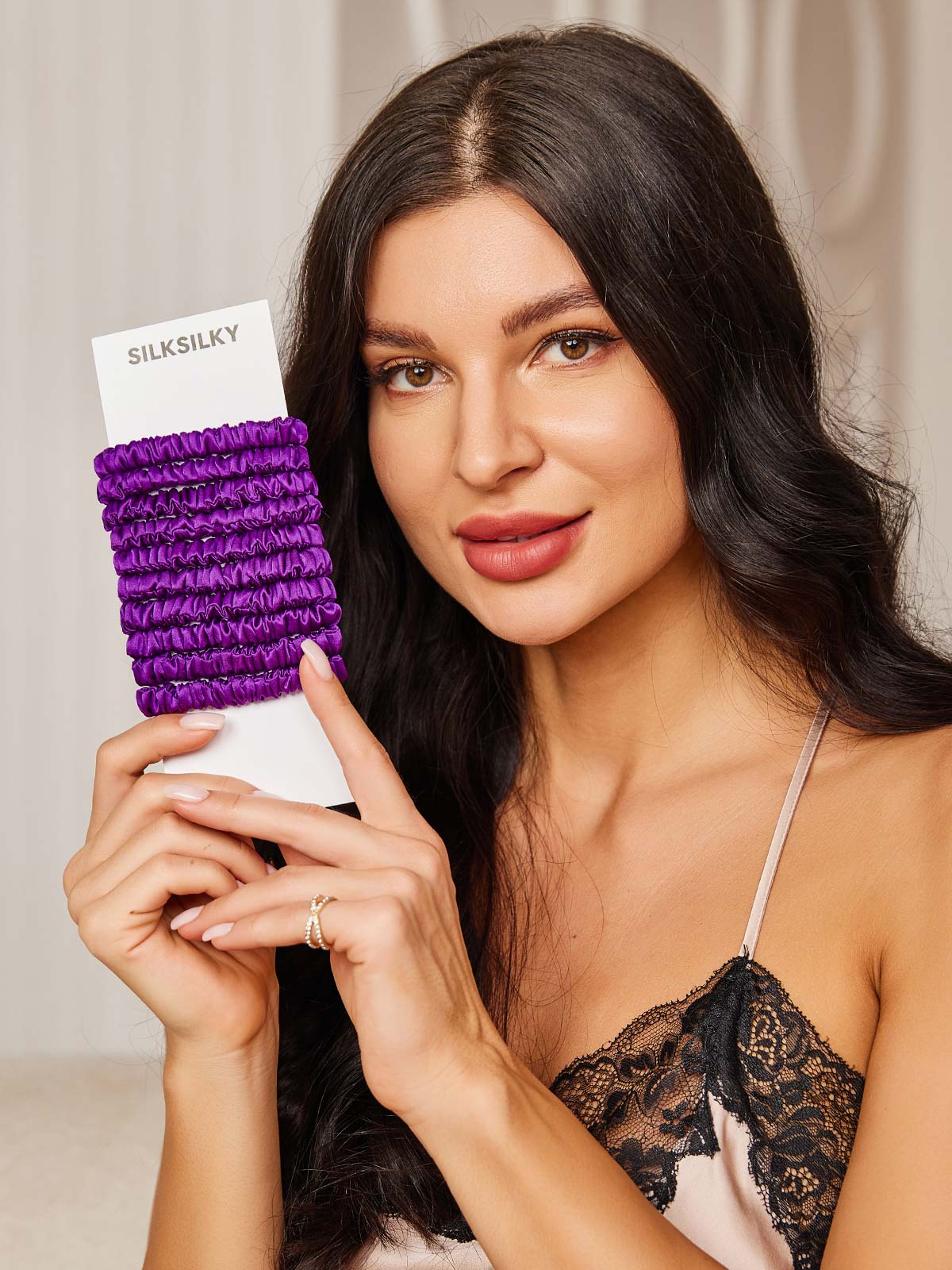 [أرجواني] SilkSilky-SA 19Momme Scrunchie 002