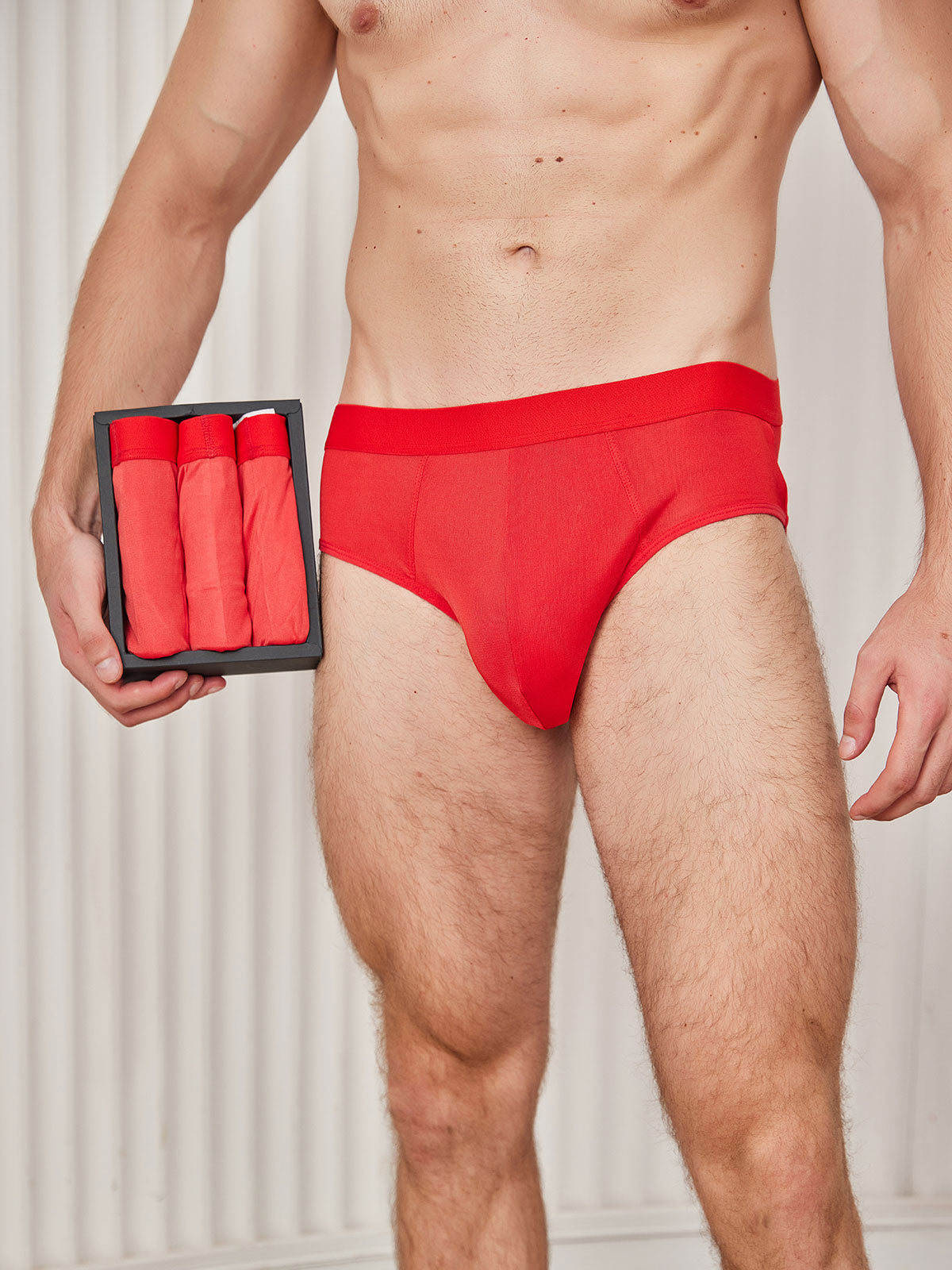[أحمر] SilkSilky-SA Silk Mens Underwear 001