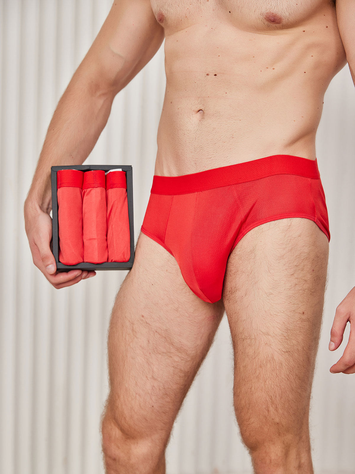 [أحمر] SilkSilky-SA Silk Mens Underwear 002
