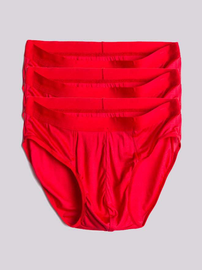 [أحمر] SilkSilky-SA Silk Mens Underwear 005