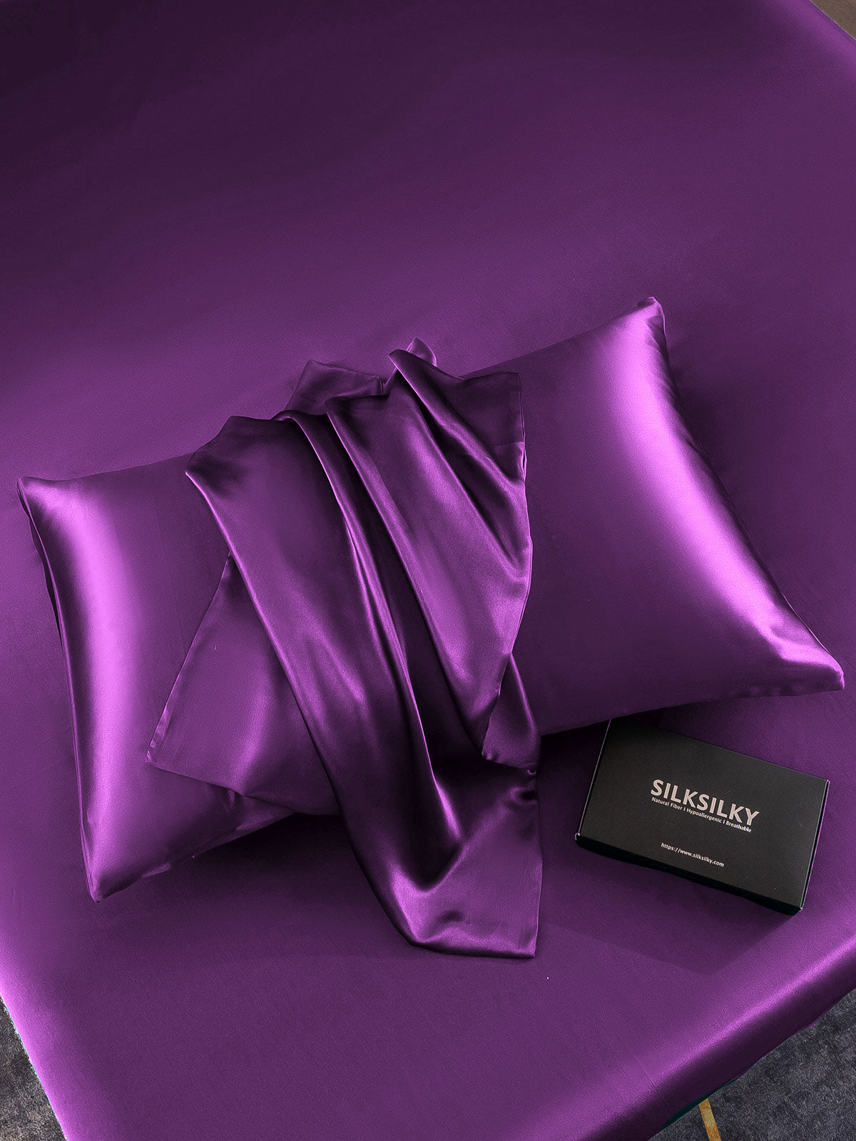 [أرجواني] SilkSilky-SA 19Momme الحرير الخالص Pillowcase 005