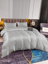 [فضة] SilkSilky-SA 22Momme الحرير الخالص Bedding Set 004