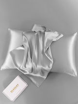 [فضة] SilkSilky-SA 22Momme الحرير الخالص Pillowcase 001