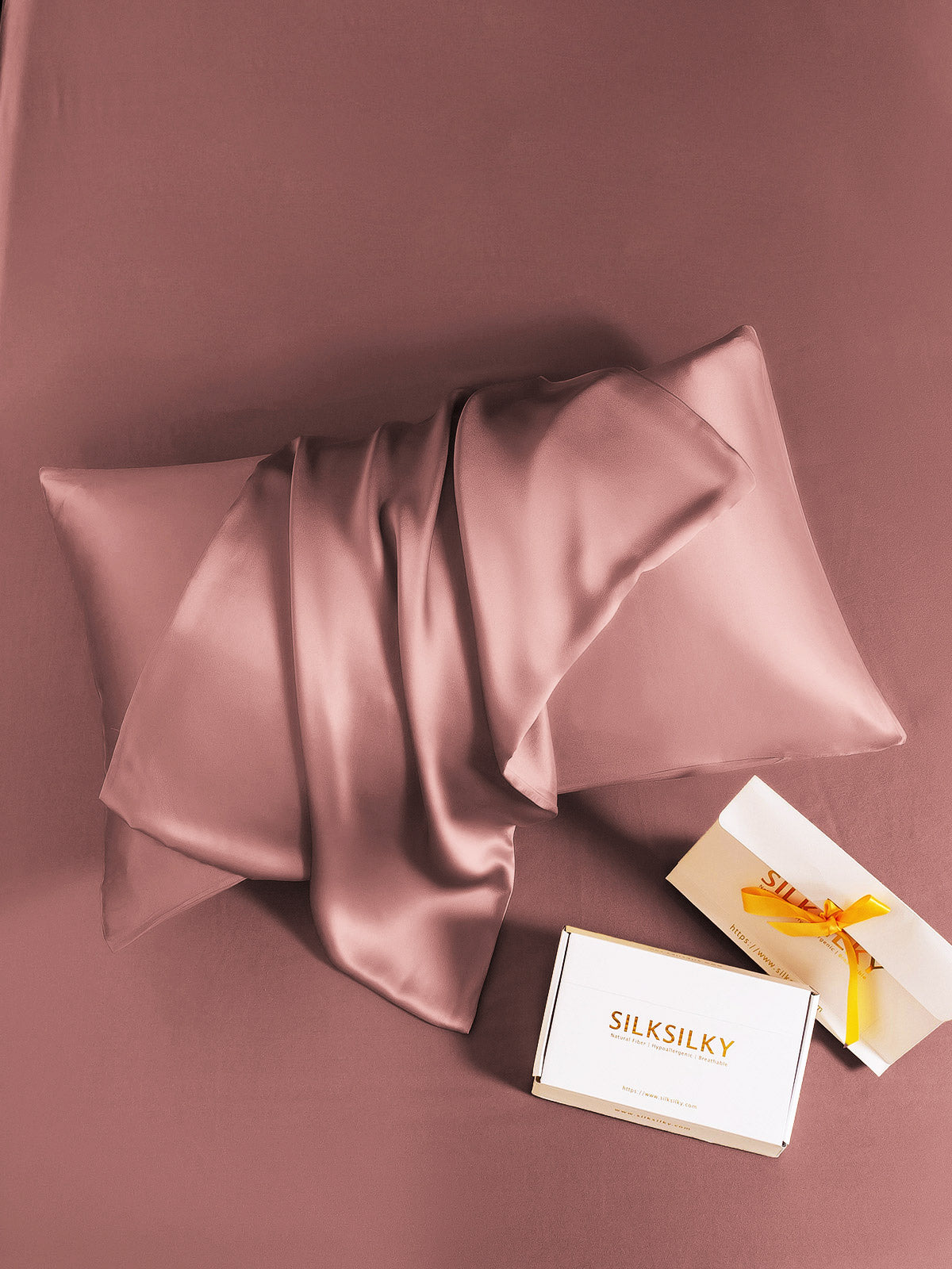 [خمر] SilkSilky-SA 22Momme الحرير الخالص Pillowcase 014