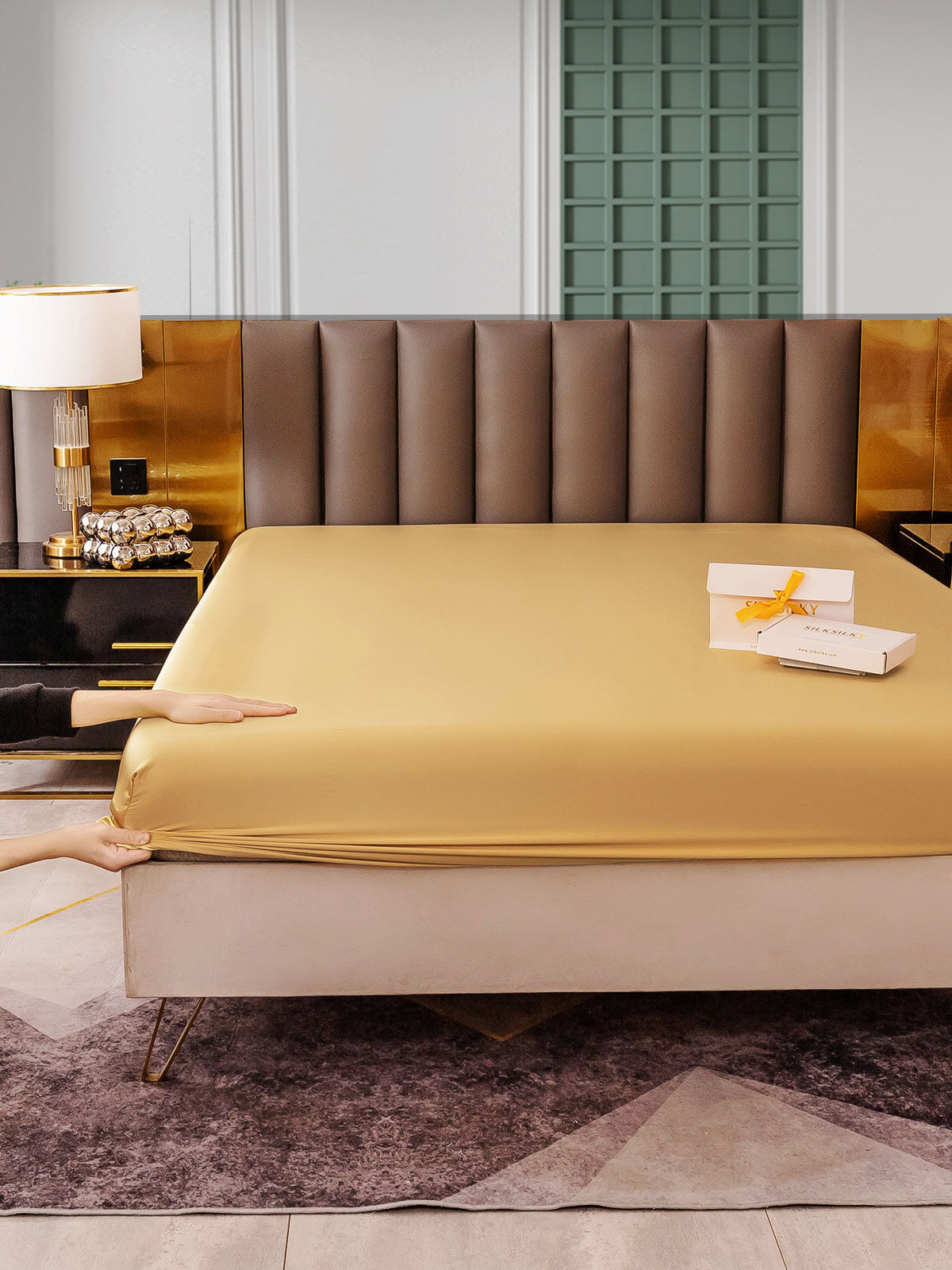 [شامبانيا] SilkSilky-SA 25Momme الحرير الخالص Sheet 004