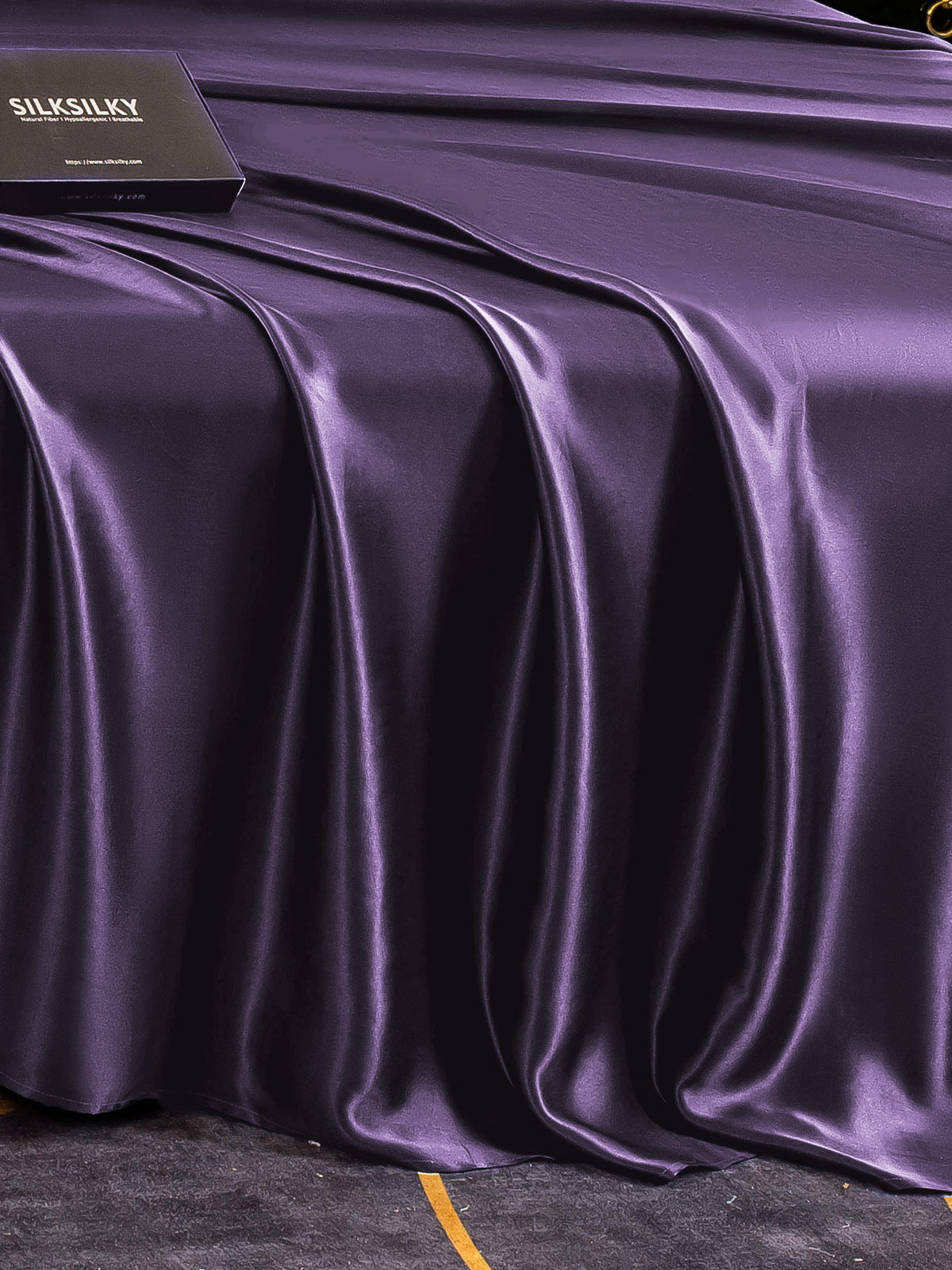 [الأرجواني الداكن] SilkSilky-SA 25Momme الحرير الخالص Sheet 005