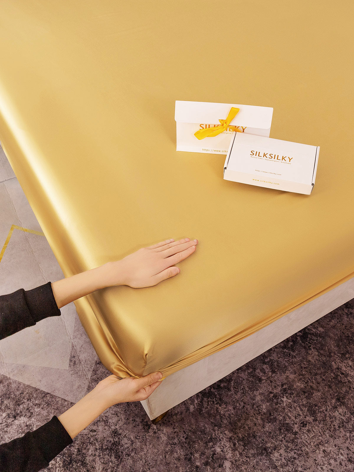 [شامبانيا] SilkSilky-SA 25Momme الحرير الخالص Sheet 005
