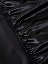 [أسود] SilkSilky-SA 25Momme غطاء السرير 004