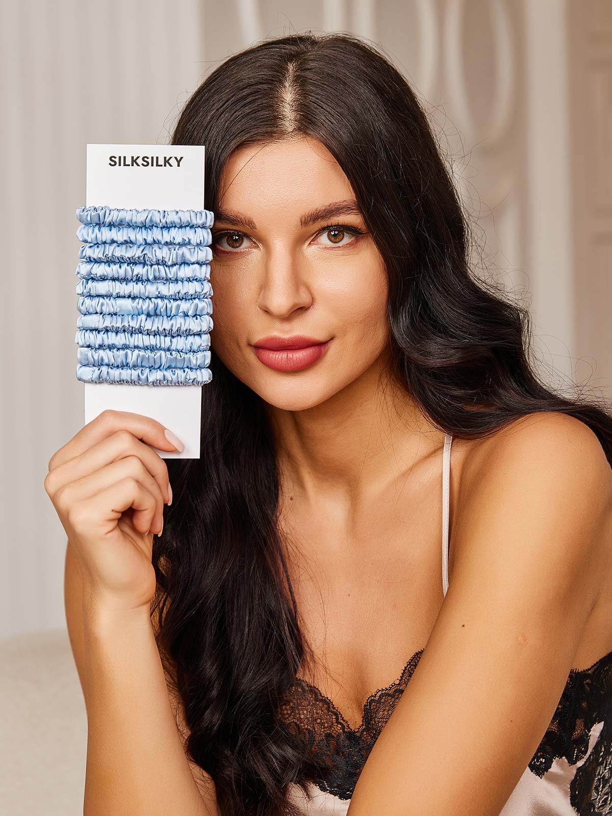 [السماء الزرقاء] SilkSilky-SA 19Momme Scrunchie 001